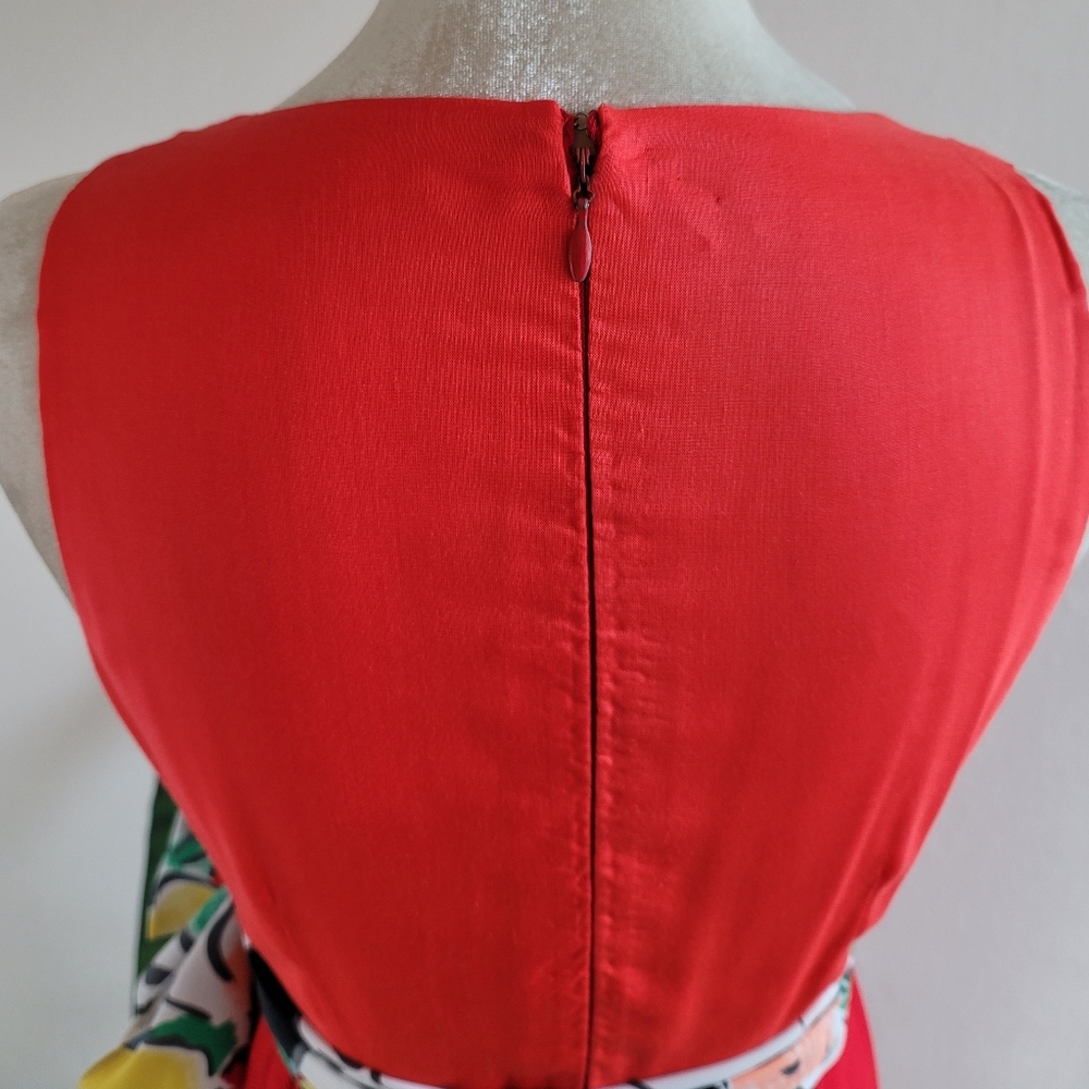 VTG 60s Mod Tangerine Disco Ball Dress - Picture 15 of 16